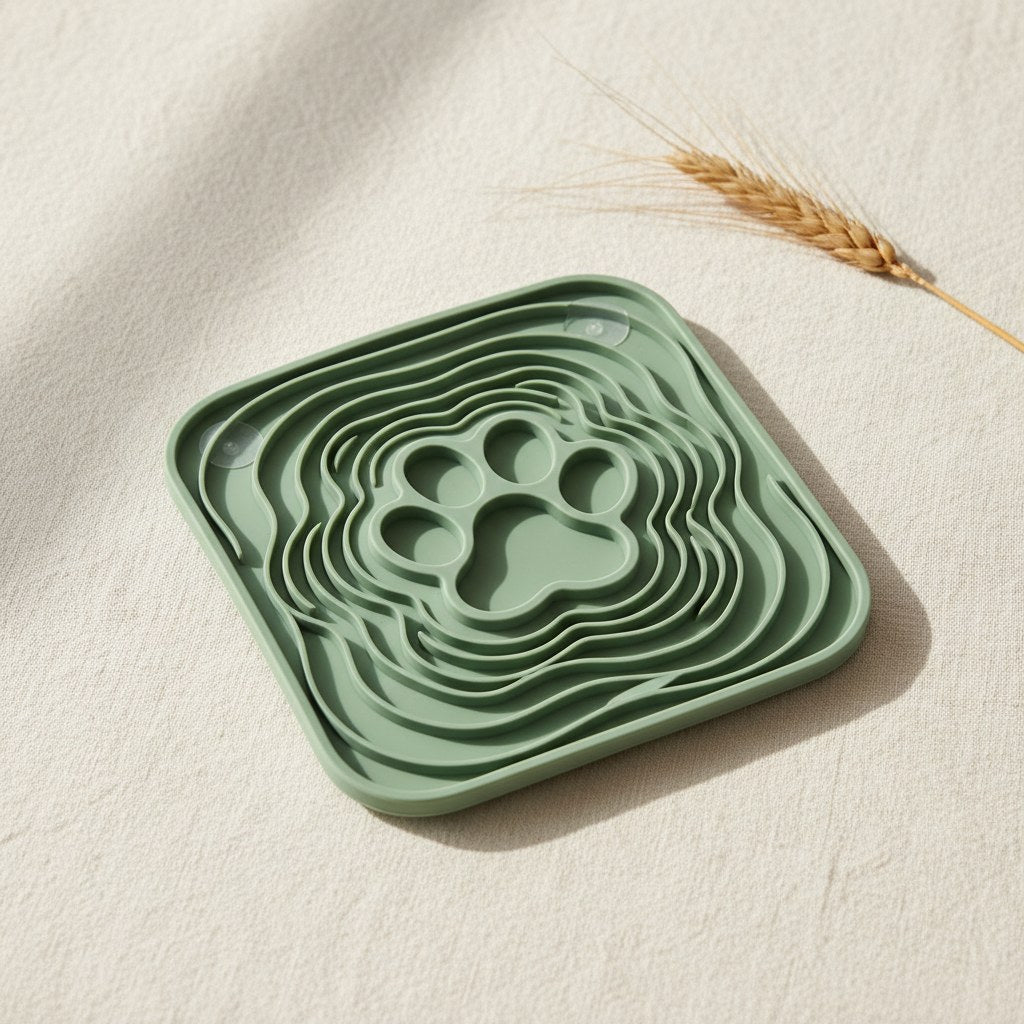 Mewra Calm Bowl sage silicone anti-anxiety lick mat with suction cups